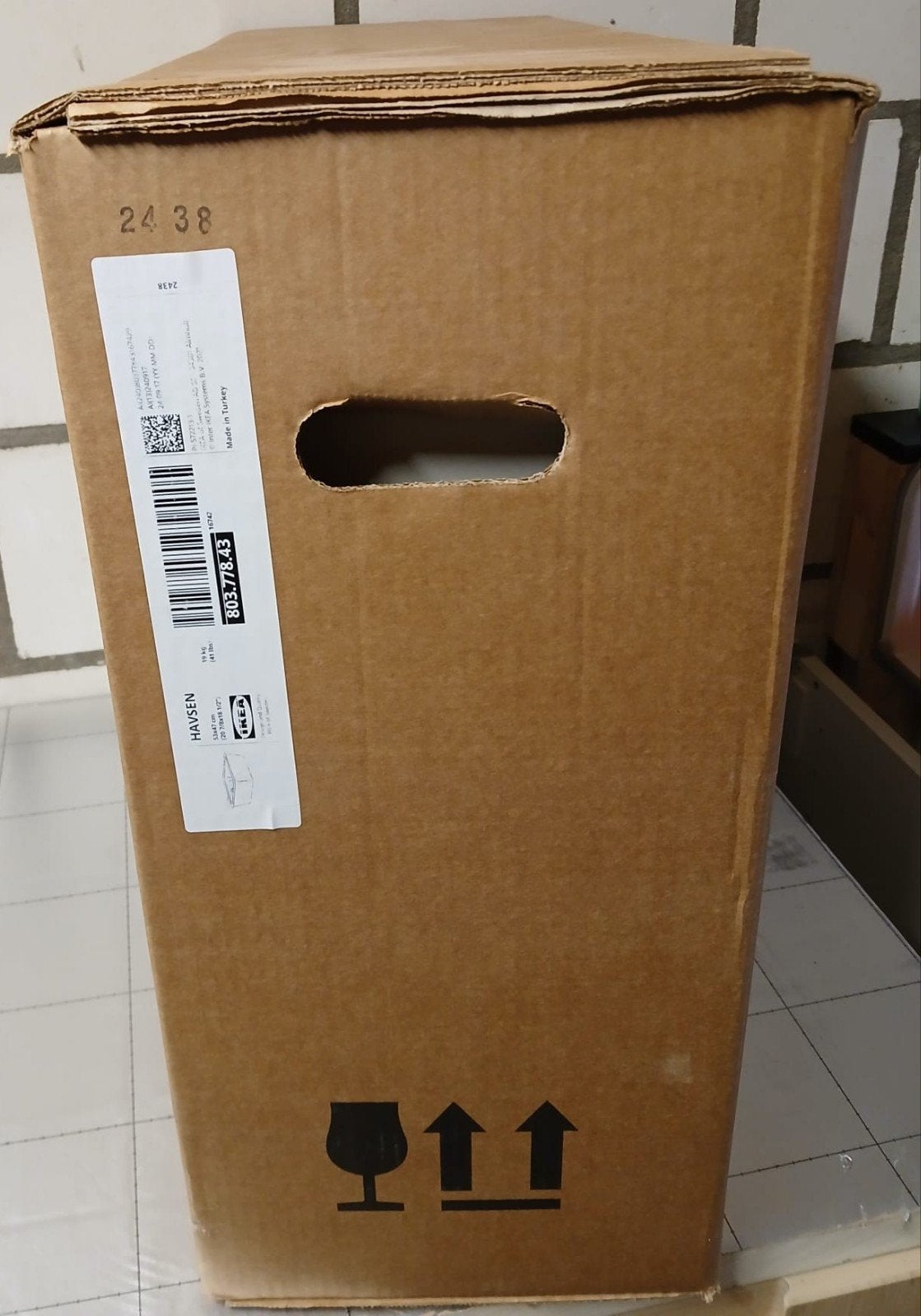 Havsen keramiek inbouwspoelbak Ikea 53x47 cm, Ophalen, Minder dan 50 cm, Wit, Nieuw
