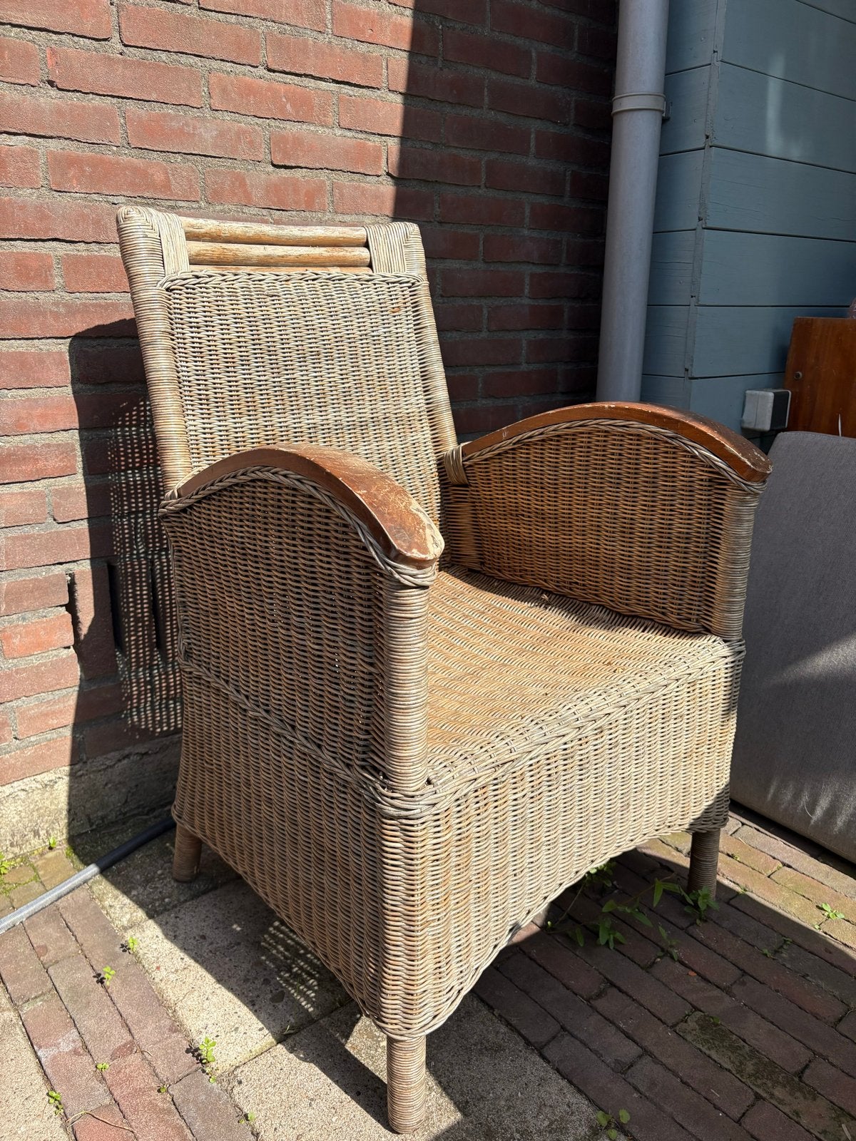 Rieten stoel, Huis en Inrichting, Stoelen, Ophalen, Gebruikt, Eén