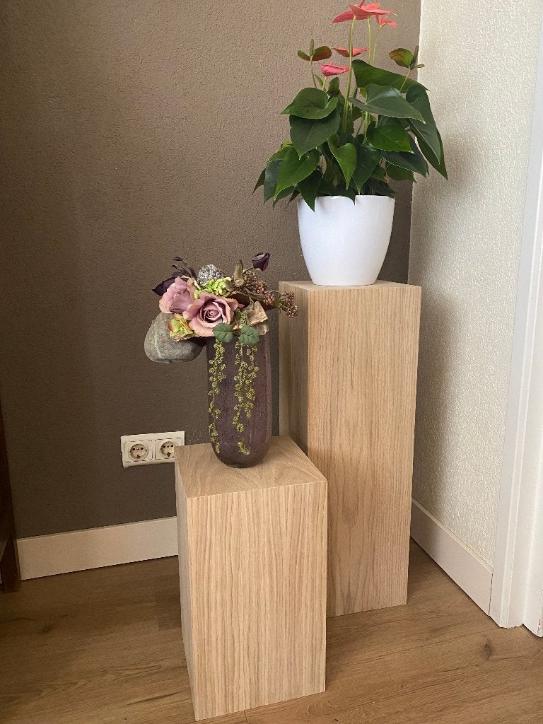 Eiken fineer zuil 25 x 25 x 40 cm Zuil | Sokkel, Ophalen