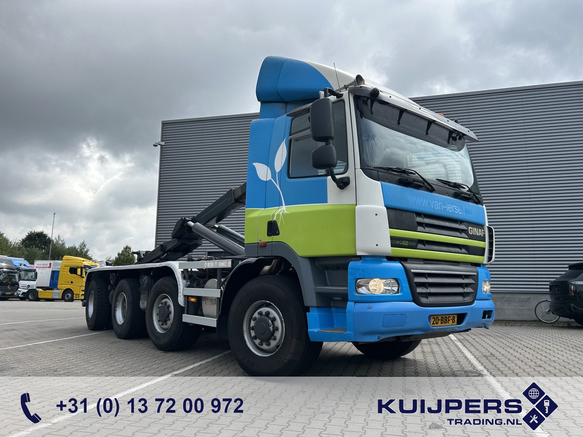 DAF CF 460 / Ginaf X 4243 TS 8x6 / VDL Hooklift 30 Ton / Eur, Auto's, Automaat, Euro 5, Parkeercamera, Wit