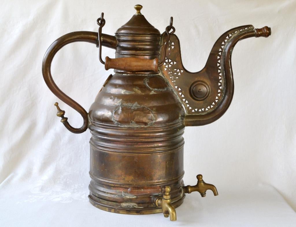 Grote koperen Ketel / Theekan met kraantjes, Olifant - India, Ophalen of Verzenden, Koper
