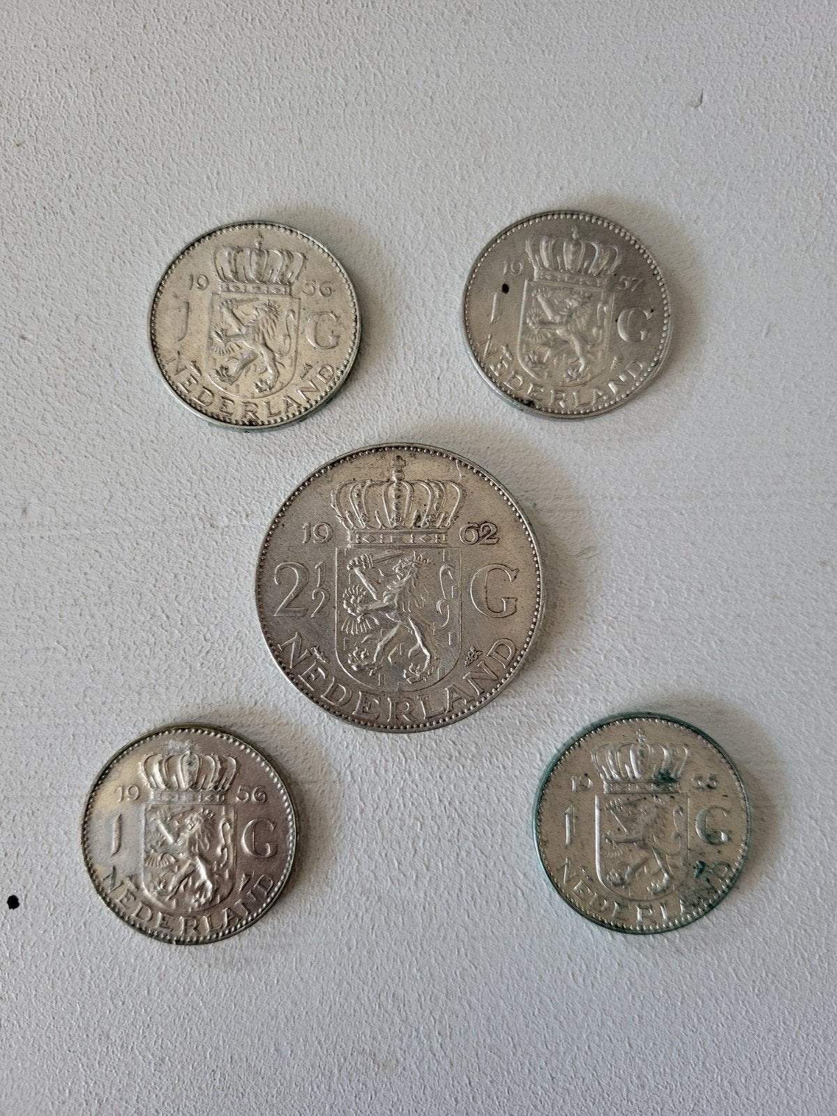 Zilveren munten, gulden en rijksdaalder, Postzegels en Munten, Munten | Europa | Euromunten, Ophalen of Verzenden, Overige landen