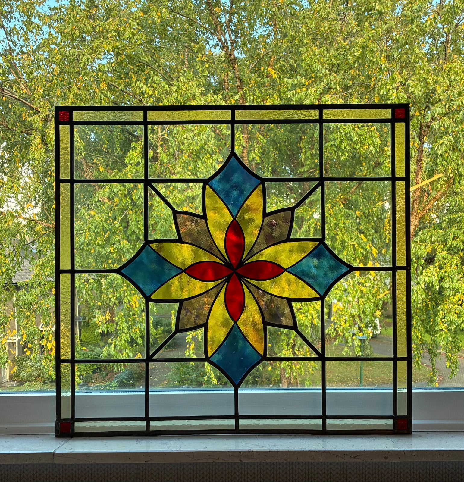 Glas-in-lood (en Tiffany) voorzetramen MAATWERK, Ophalen, Nieuw, Minder dan 80 cm, Gevelraam of Ruit