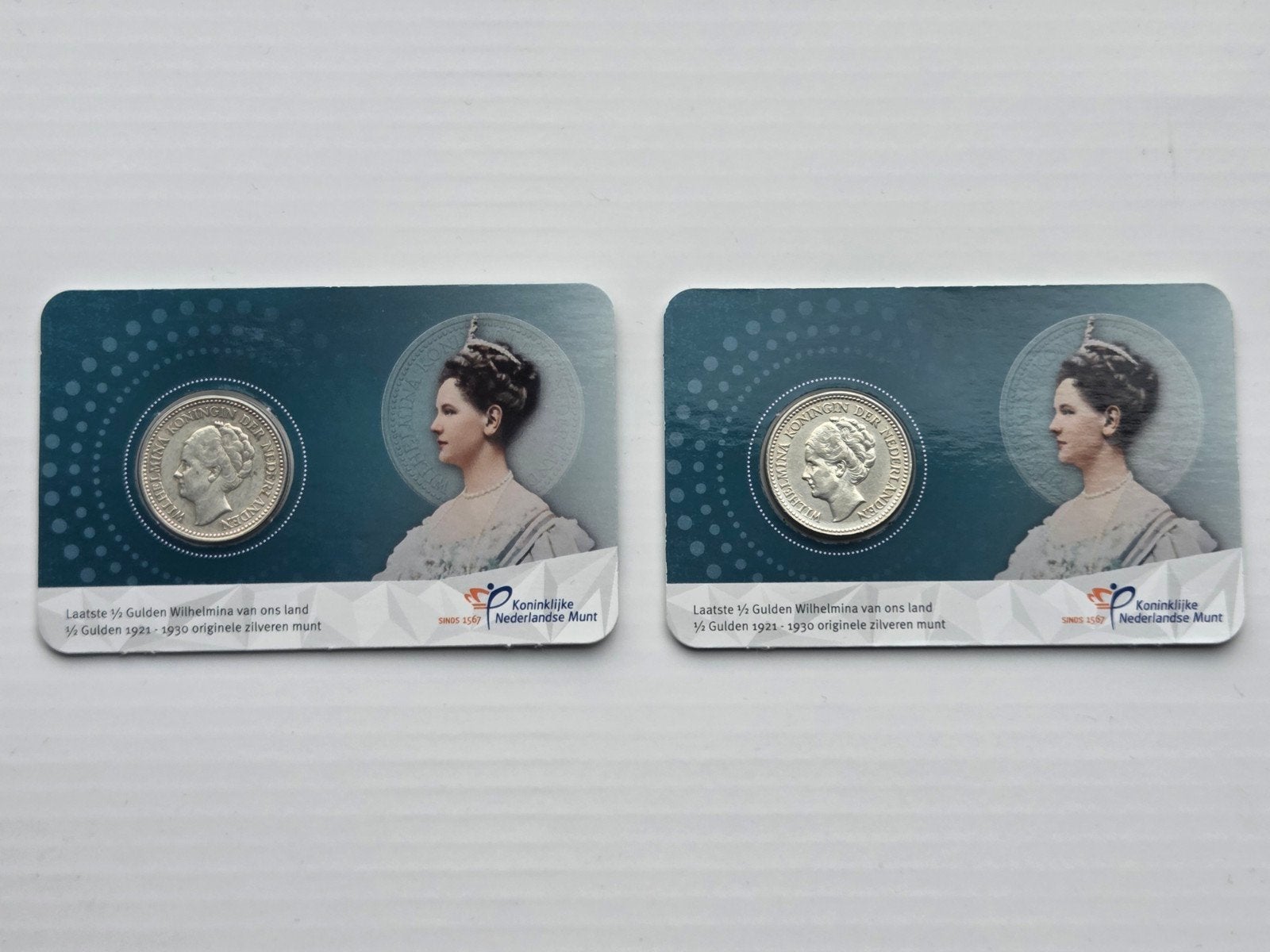 Coincard Laatste type 1/2 Gulden Wilhelmina, Ophalen of Verzenden, Koningin Wilhelmina, ½ gulden, Zilver
