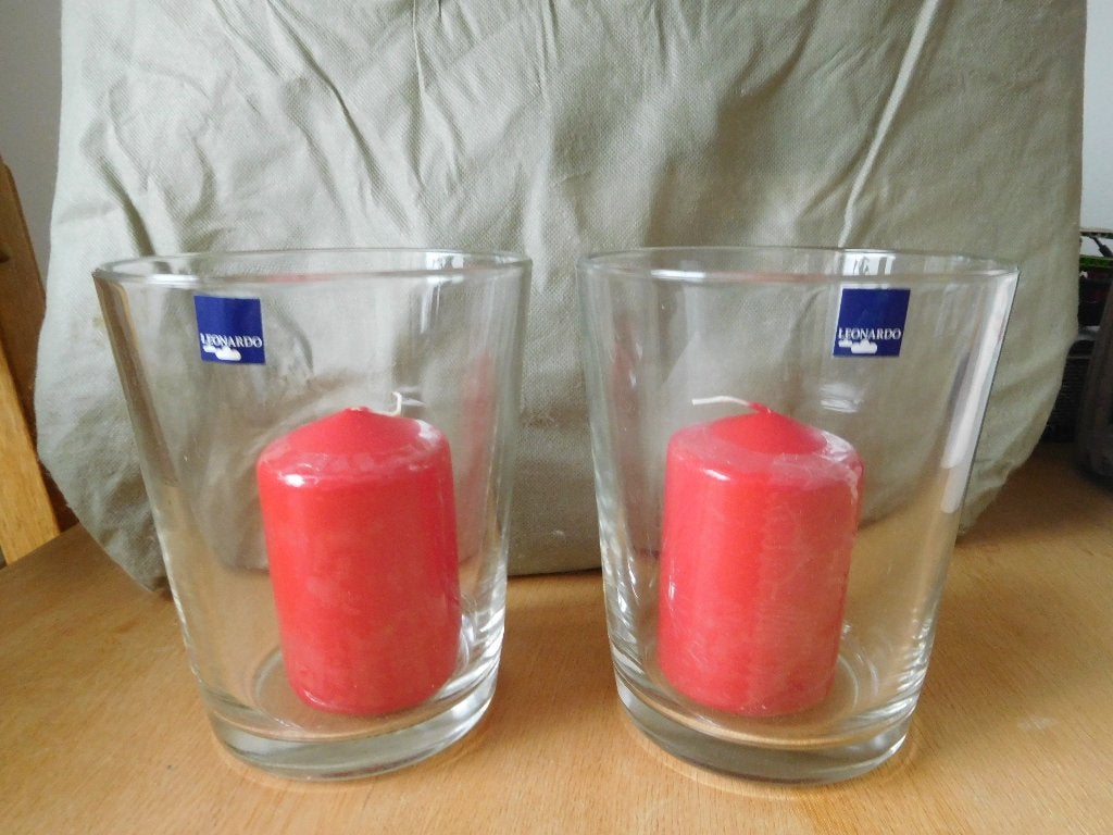 Windlichten met kaars, Windlicht, Nieuw, Ophalen of Verzenden, Glas