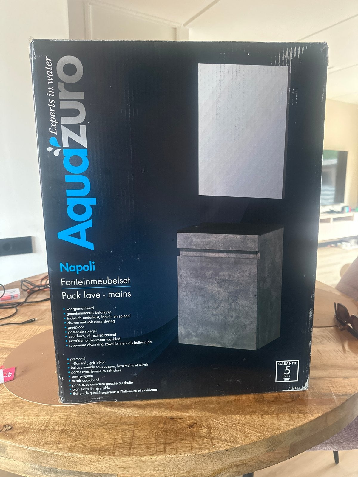 Aquazuro Napoli Fonteinmeubelset Betongrijs - Nieuw in doos, Minder dan 50 cm, Nieuw, Ophalen of Verzenden, Minder dan 100 cm