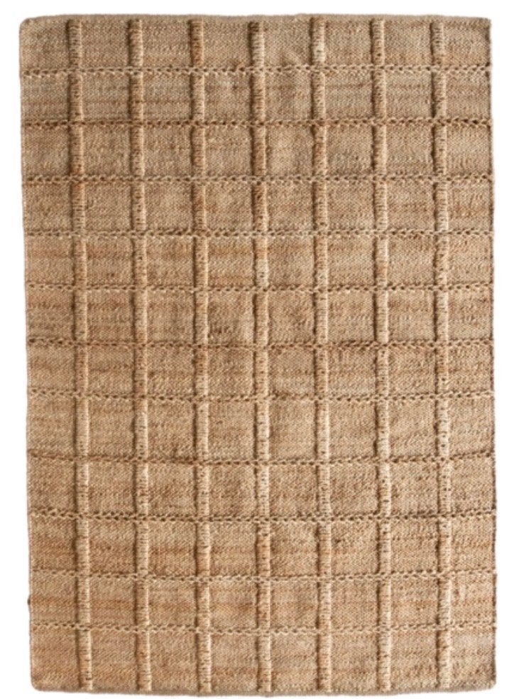NIEUW FonQ Grids jute vloerkleed 170x240 cm - Naturel, Beige, 150 tot 200 cm, Ophalen of Verzenden, Rechthoekig