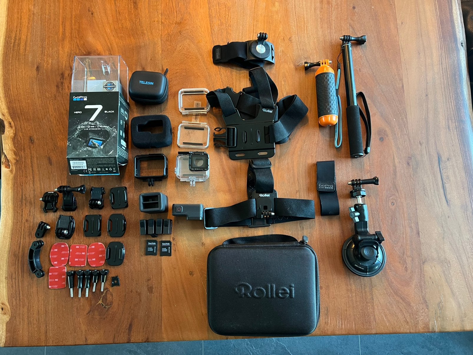 GoPro Hero 7 Black + Mega Accessoirepakket, Ophalen of Verzenden, Zo goed als nieuw, GoPro