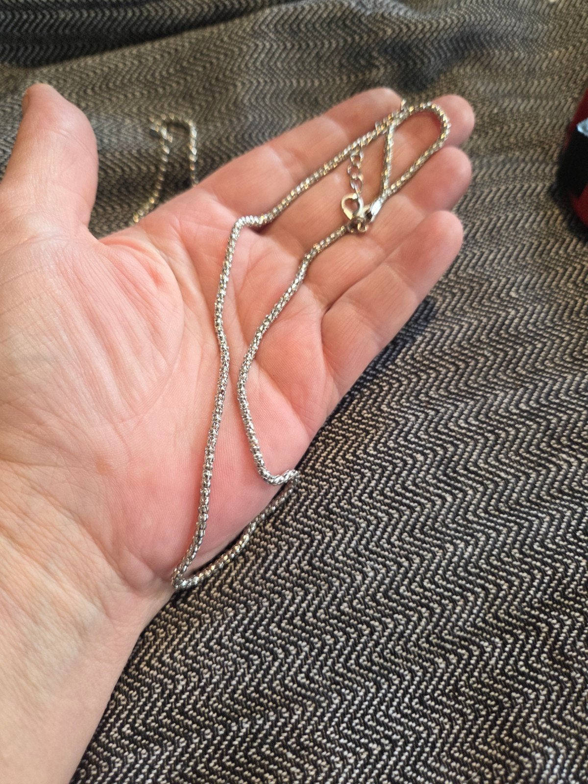 Zilverkleurige verstelbare ketting - 24 cm - Nieuw, Ophalen of Verzenden, Nieuw, Zilver, Verstelbaar