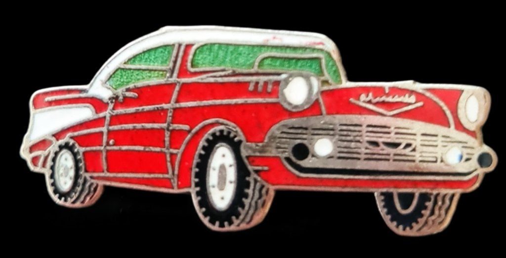 Chevrolet Bel Air 1957 pin- rood, Ophalen of Verzenden, Nieuw, Transport, Speldje of Pin