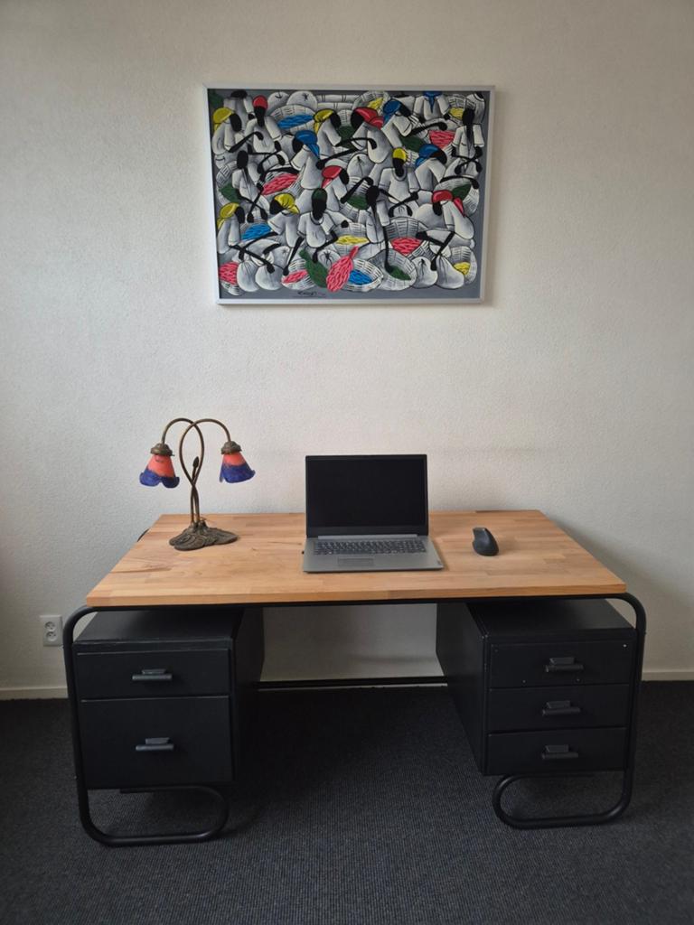 Jaren 50 bureau bauhaus stijl, Ophalen, Gebruikt