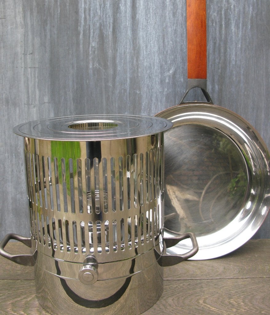 ALESSI RICHARD SAPPER RECHAUD & FLAMBEERPAN Z.G.A.N., Ophalen of Verzenden, Zo goed als nieuw, Metaal, Alessi