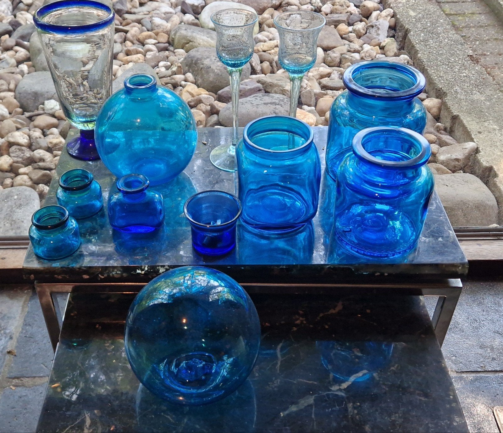 blauw glas, Ophalen of Verzenden, Kooi, Minder dan 60 cm