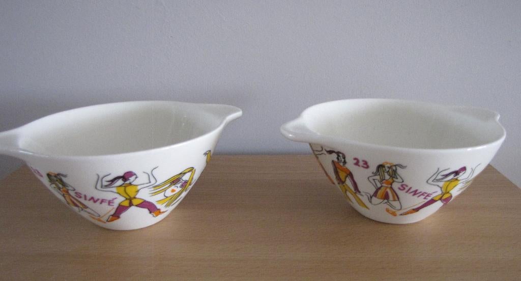 2 soepkommen Sinfé Dordrecht 1967 bont gekleurd Royal Sfinx, Ophalen, Huis en Inrichting