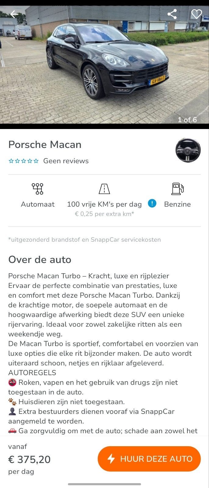 Porsche Macan Turbo 3.6 Te HUUR, Ophalen