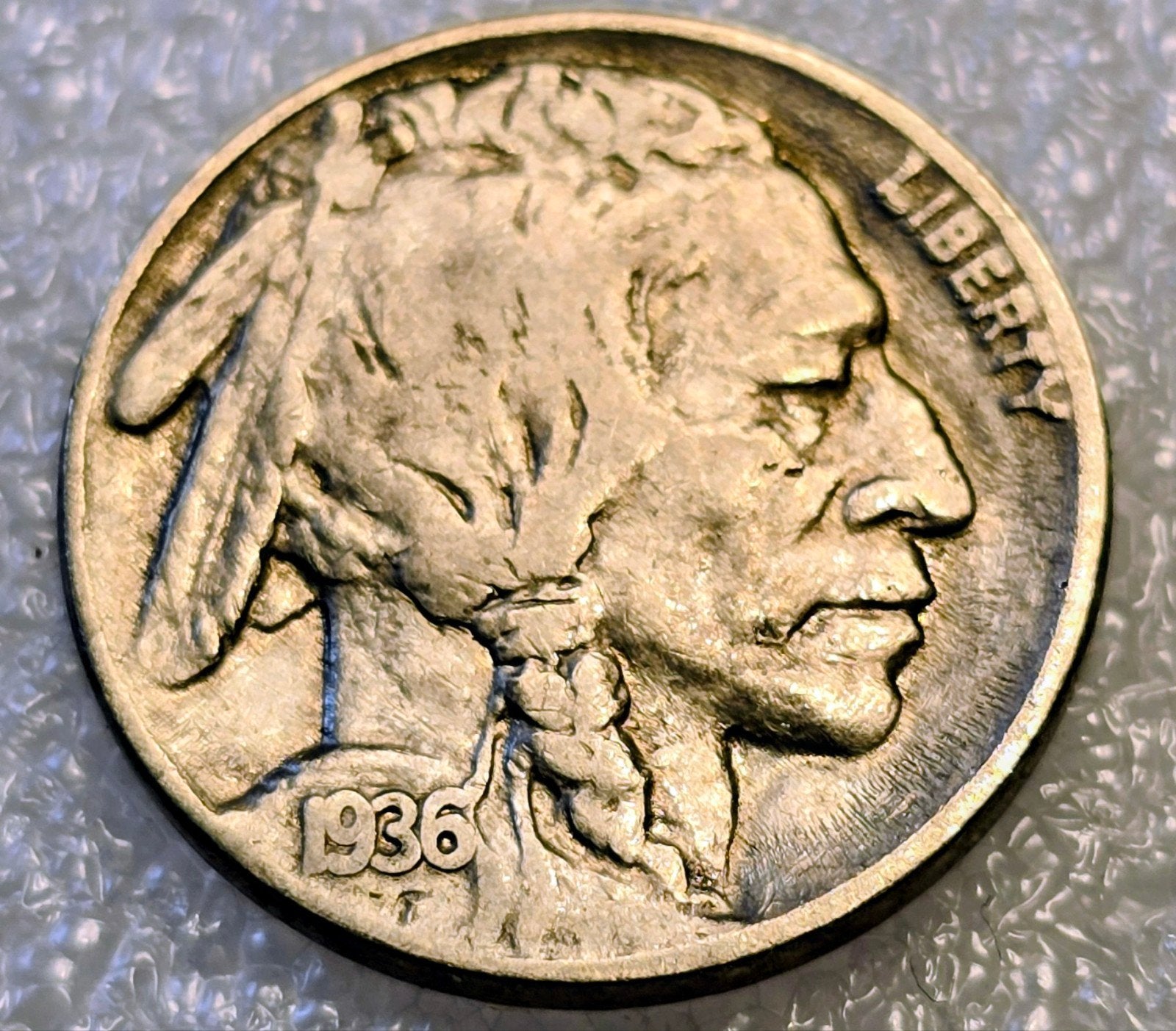 1936 Buffalo Nickel - Amerikaanse munt, Ophalen of Verzenden