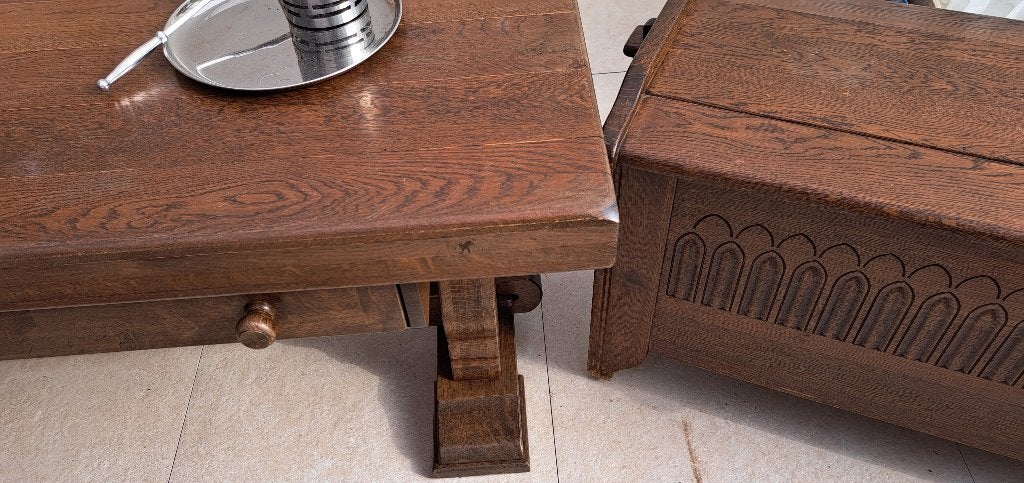 Eikenhouten set, Ophalen