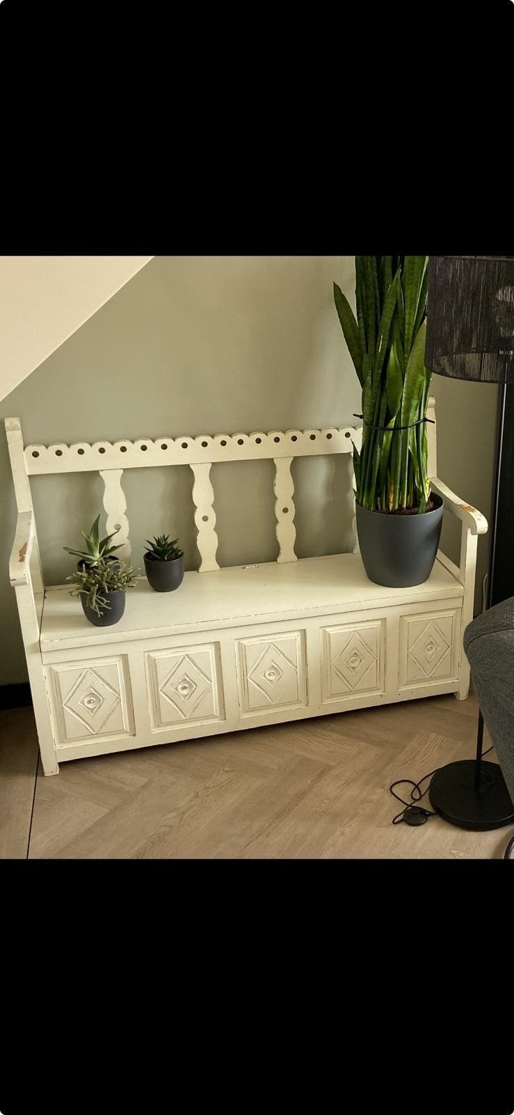 leuk klepbankje, Huis en Inrichting, Ophalen, Gebruikt, Hout, Minder dan 150 cm