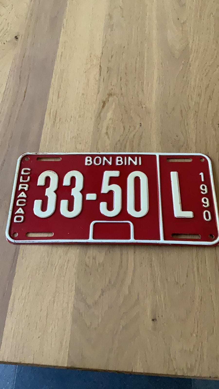 Nummerbord Curaçao 33-50 L 1990, Verzamelen, Ophalen of Verzenden, Gebruikt, Auto's
