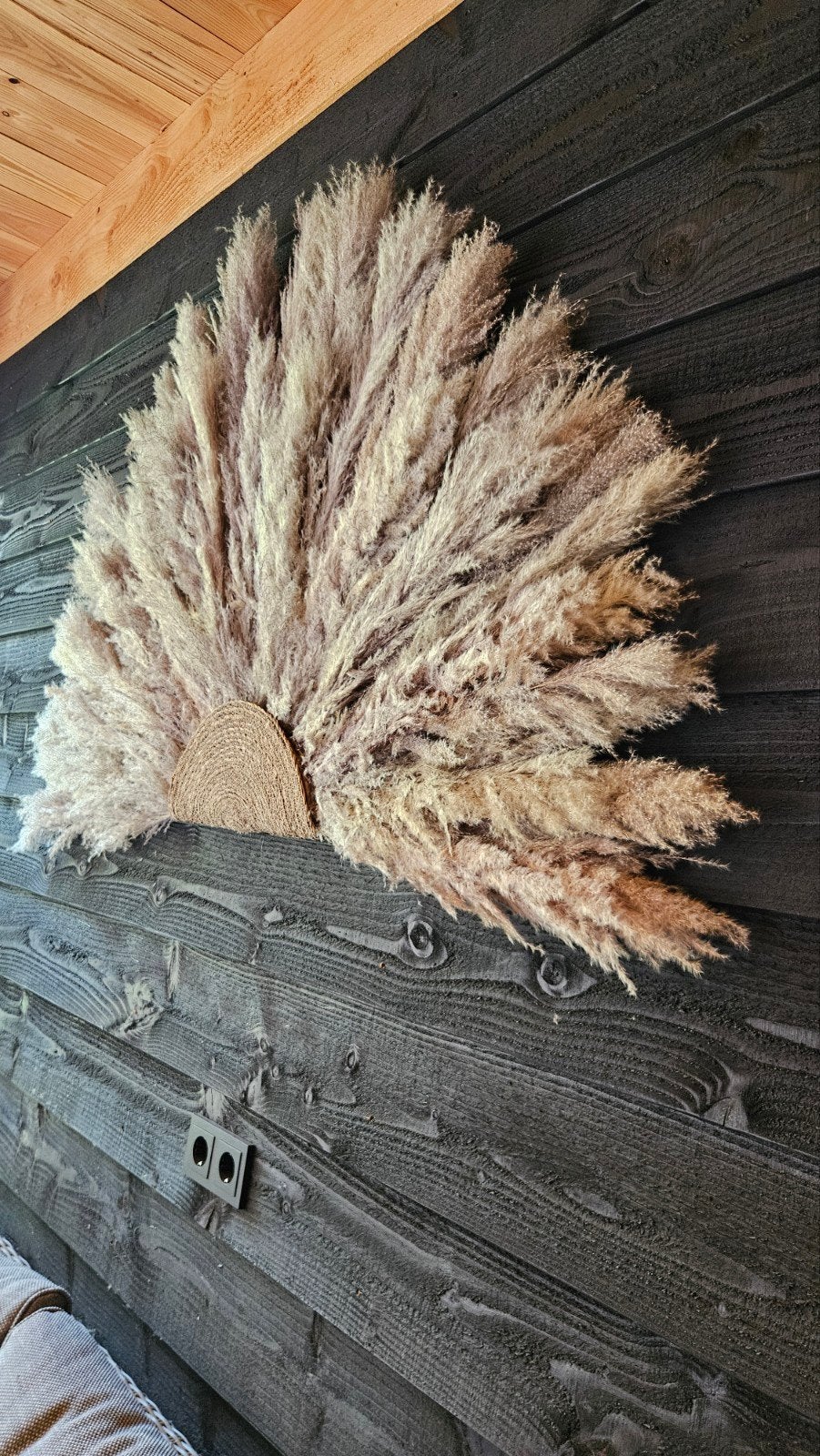 XL Handgemaakte Pampas Halve Maan Wanddecoratie, Nieuw, Natuurlijk materiaal, Handgemaakt, Ophalen