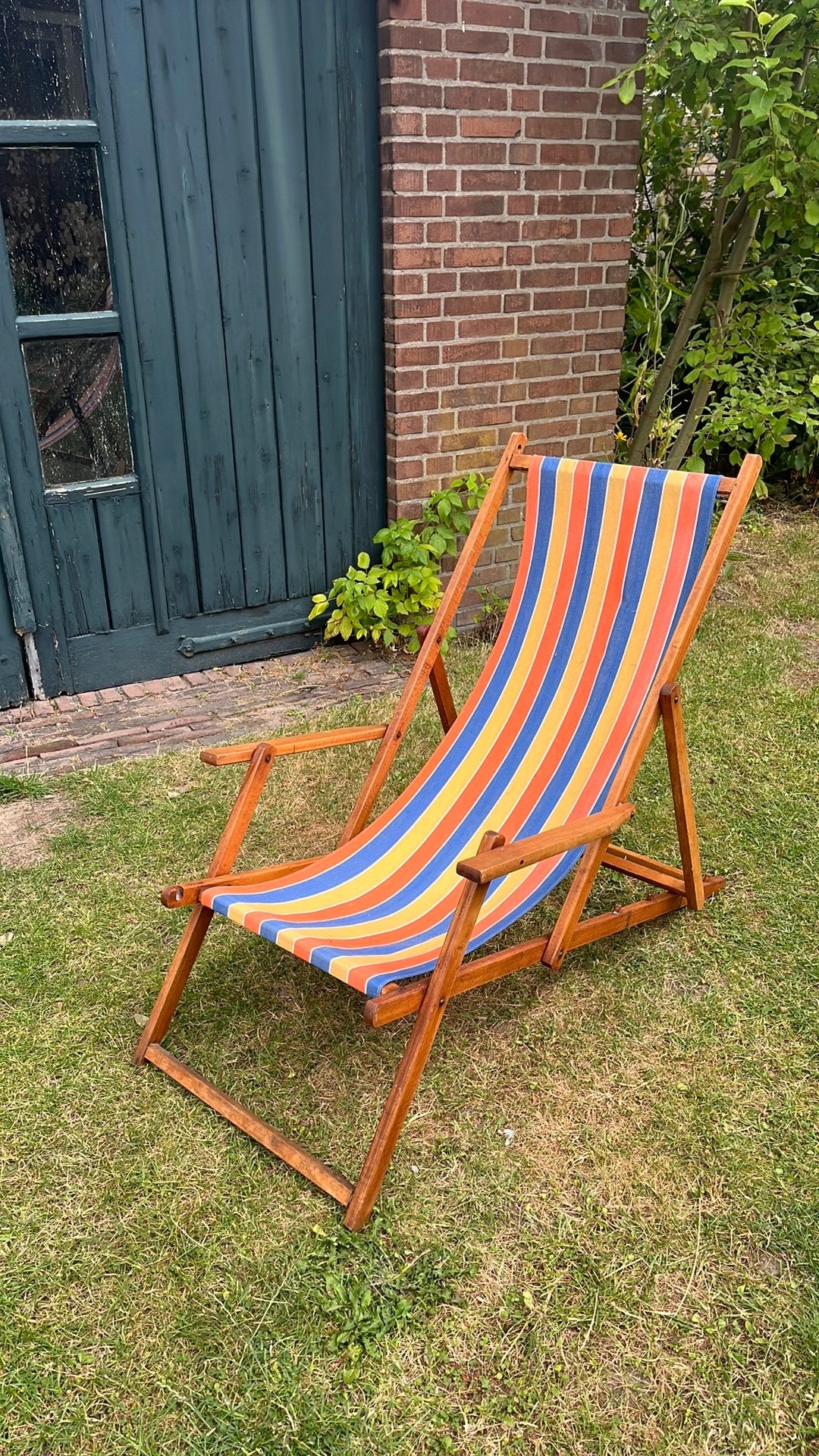 Vintage strandstoel prachtige staat, Ophalen, Zo goed als nieuw, Hout