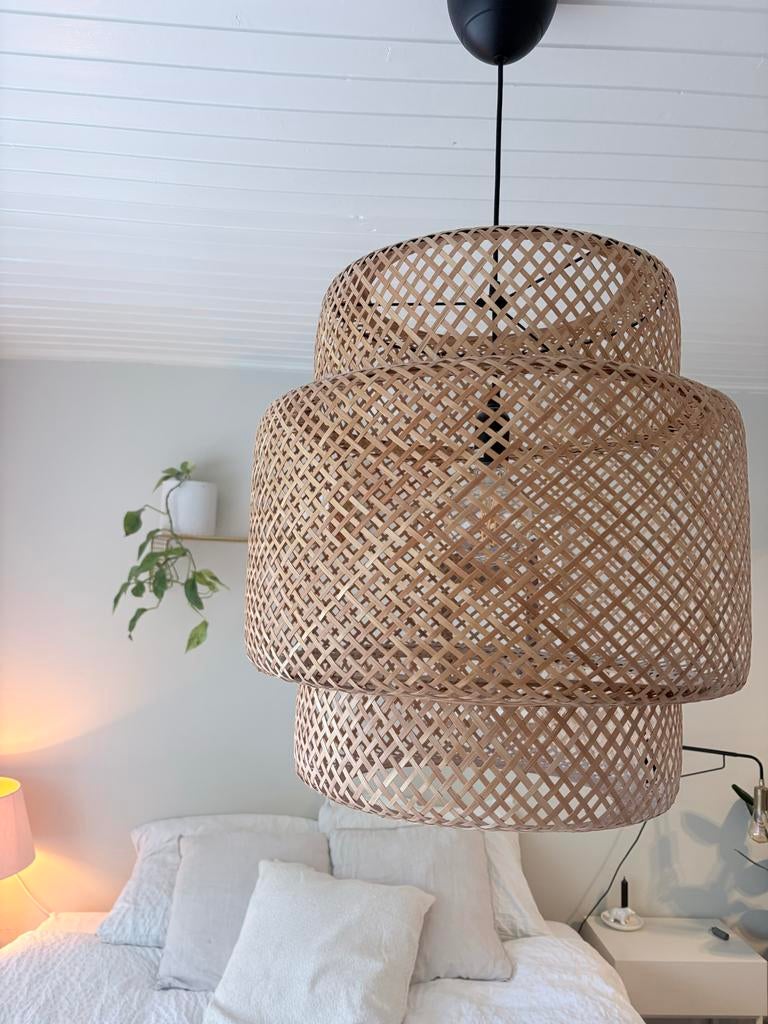 IKEA Sinnerlig hanglamp bamboe, 50cm, Ophalen of Verzenden, Zo goed als nieuw