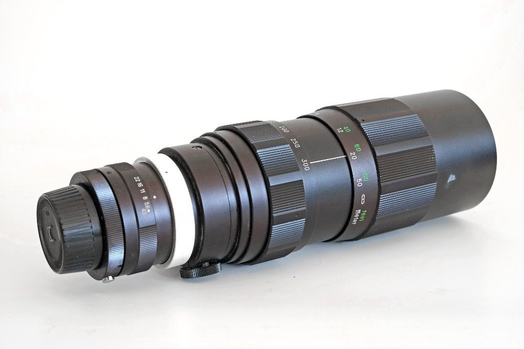Super zoom lens 55-300mm f/4.5 in M42 - Chinon Auto, Handmatige focus, Zo goed als nieuw, Overige merken, M42
