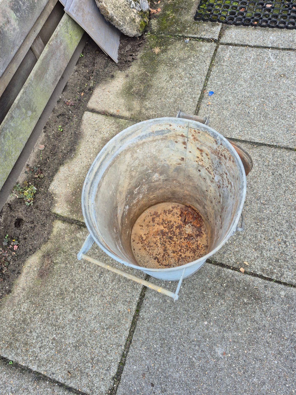 Oude Zinken Emmer - 27cm Hoogte, Ophalen, Gebruikt, Zink, Met handgreep