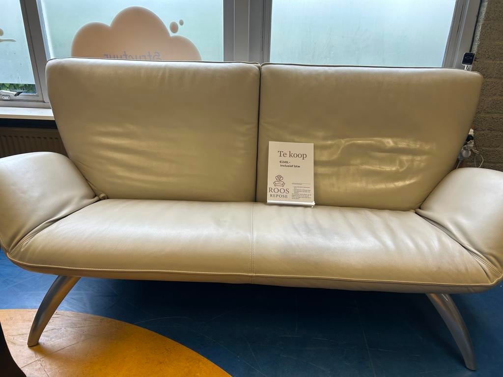 Luxe Leolux Beige Tango bank, 125 cm of meer, Leolux Excellent, Ophalen of Verzenden, Zo goed als nieuw