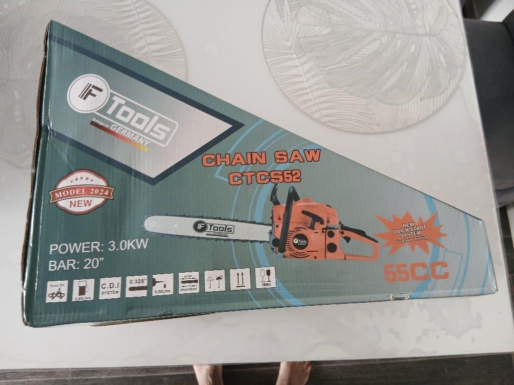 Benzine kettingzaag F-Tools Germany Nieuw in doos, Doe-het-zelf en Verbouw, Ophalen, 70 mm of meer, Kettingzaag, Nieuw