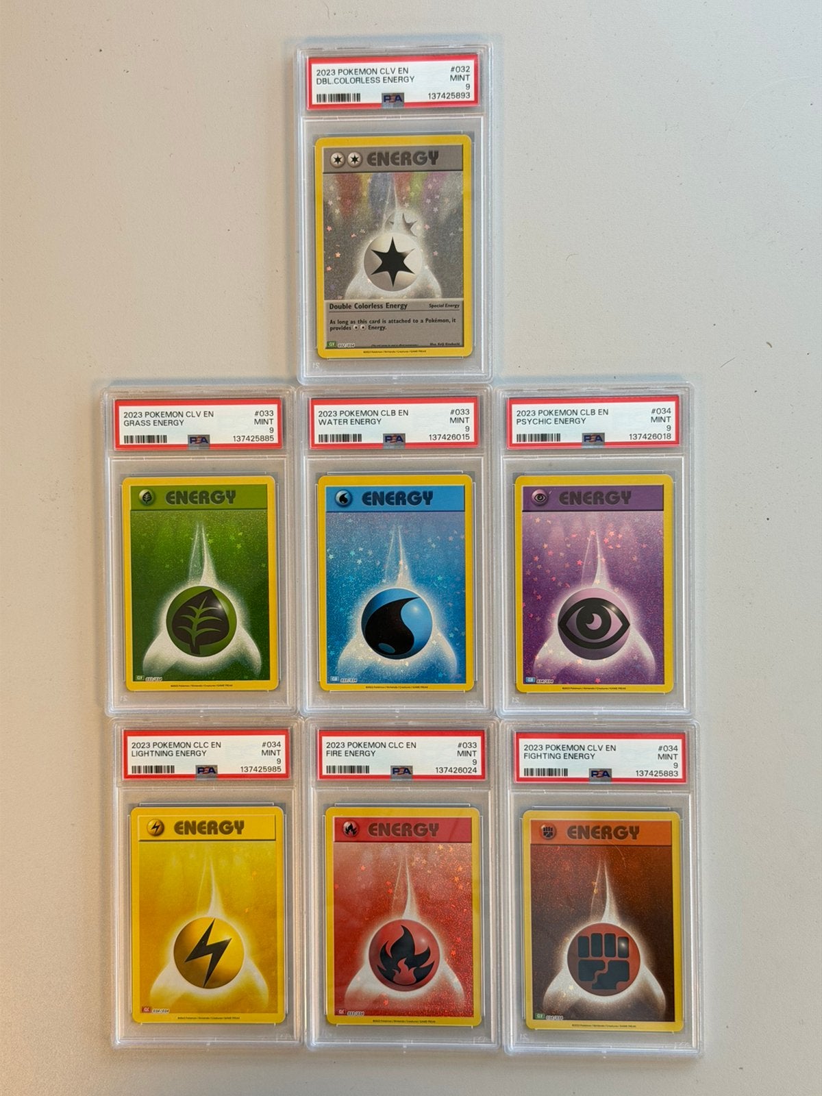 7x Pokémon Energy PSA 9 TCG Classic 2023 Lot set trainers, Ophalen of Verzenden, Zo goed als nieuw, Meerdere kaarten