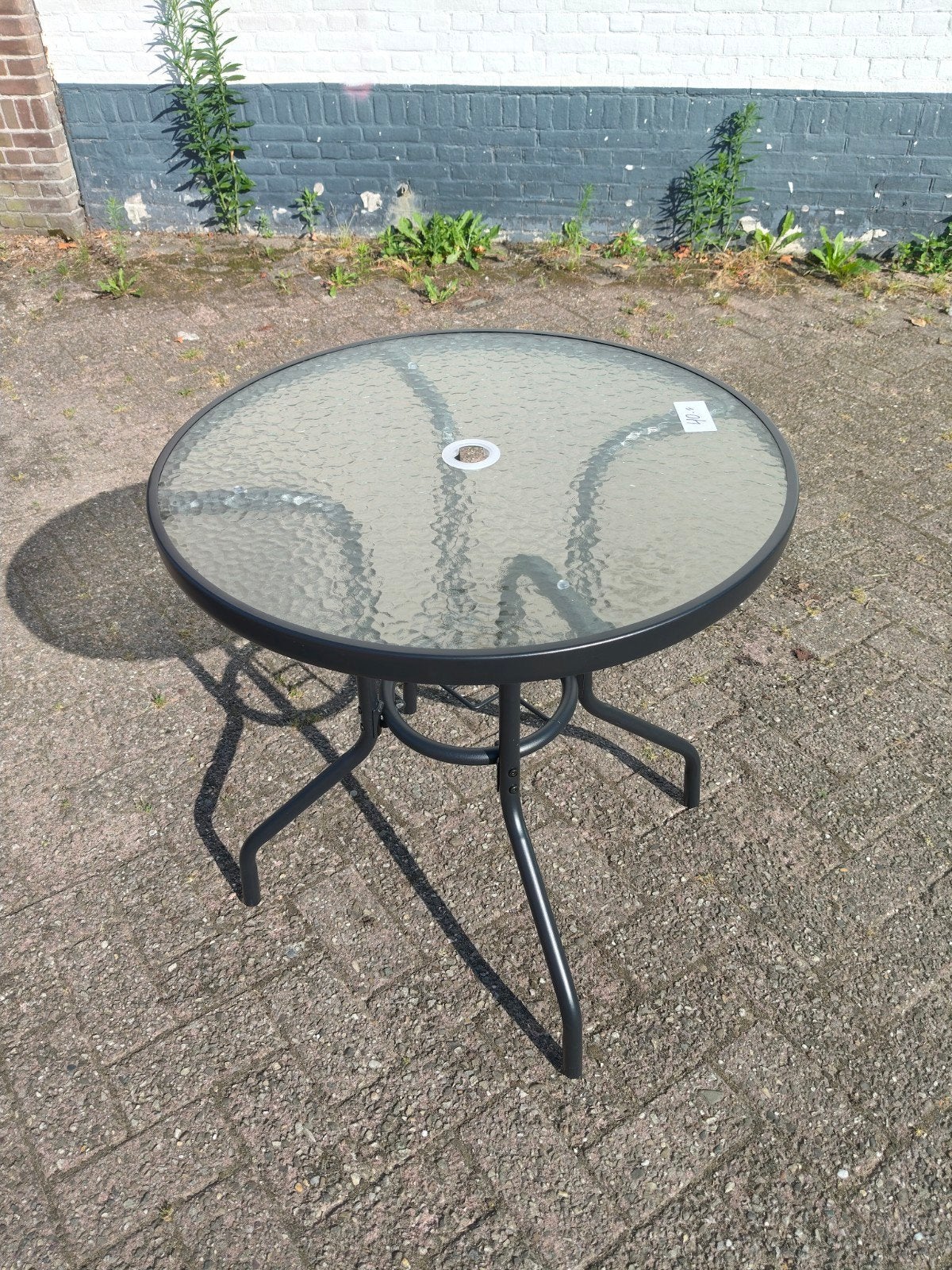 Aangeboden Nieuwe Ronde Tuintafel met Glas, Ophalen, Nieuw, Rond
