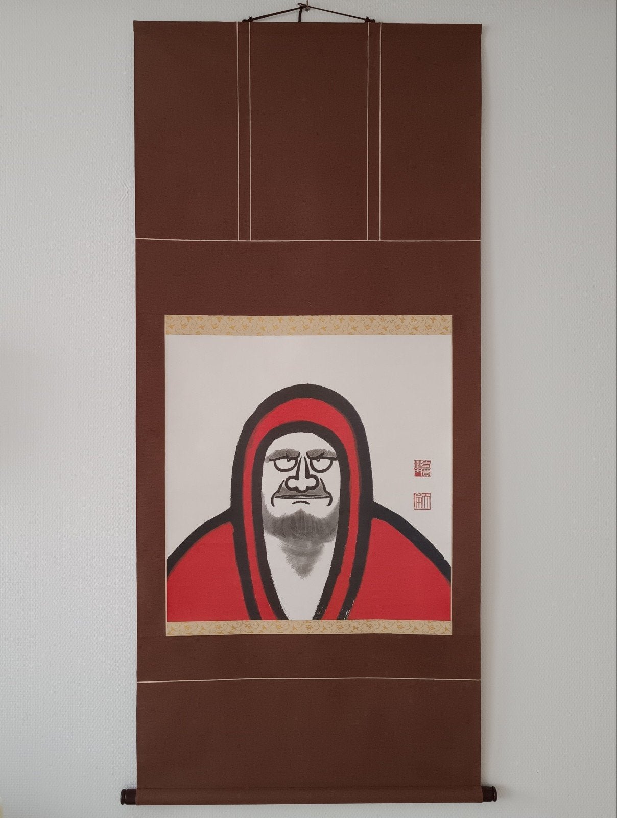 Japanse zen scroll Daruma, Ophalen of Verzenden