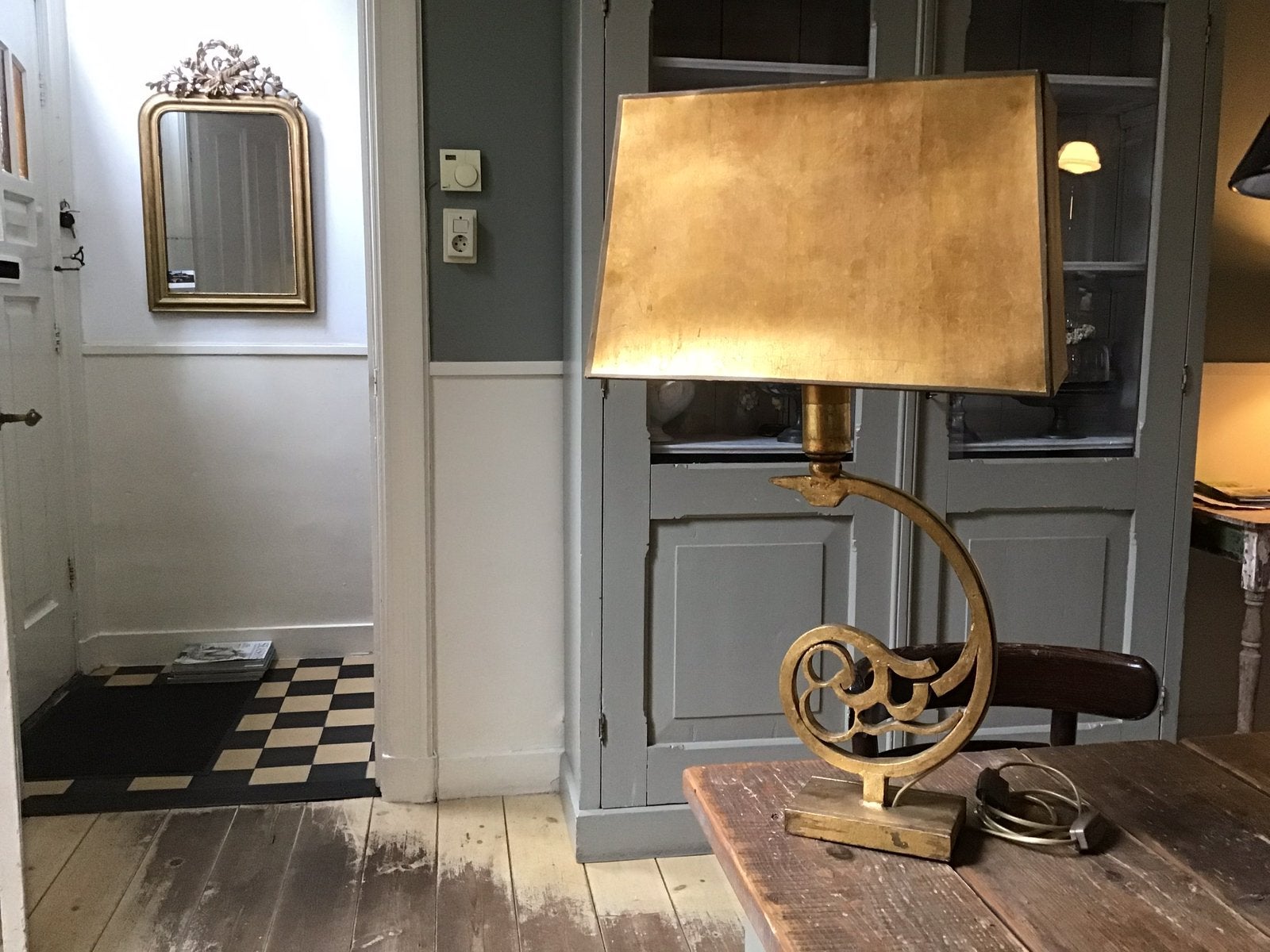 Antieke schemerlamp, Ophalen, Gebruikt, Schemerlamp