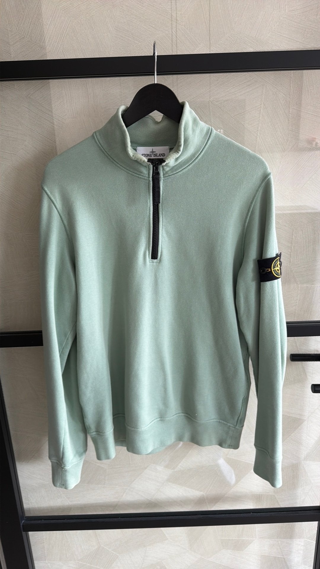 Stone Island Zip Trui licht groen - Maat S, Ophalen of Verzenden, Zo goed als nieuw, Maat 46 (S) of kleiner, Groen