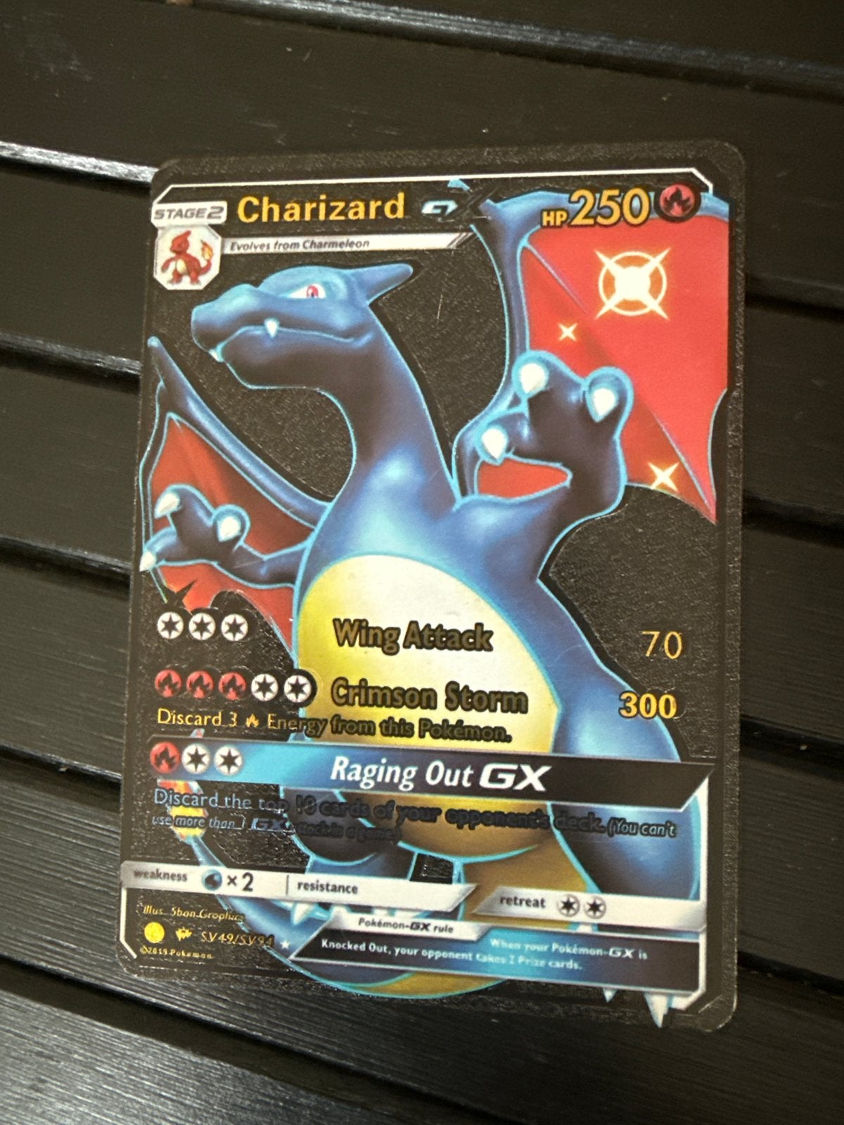 Pokémon Kaart: Charizard GX SV49/SV94 (Shiny Vault), Ophalen of Verzenden, Zo goed als nieuw, Losse kaart, Foil