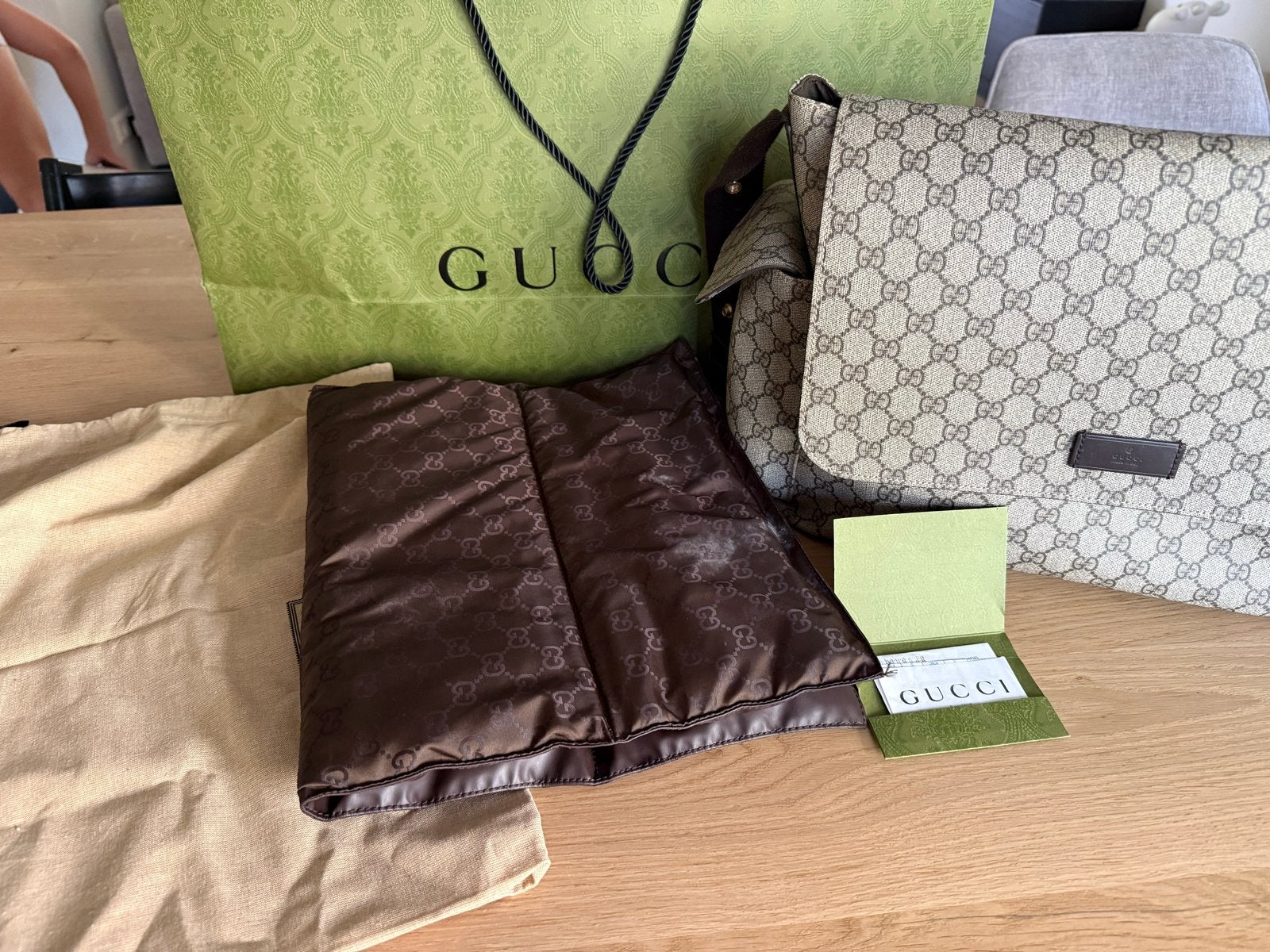 Gucci luiertas ORIGINEEL, bon aanwezig, Gucci, Extra vakken, Zo goed als nieuw, Beige