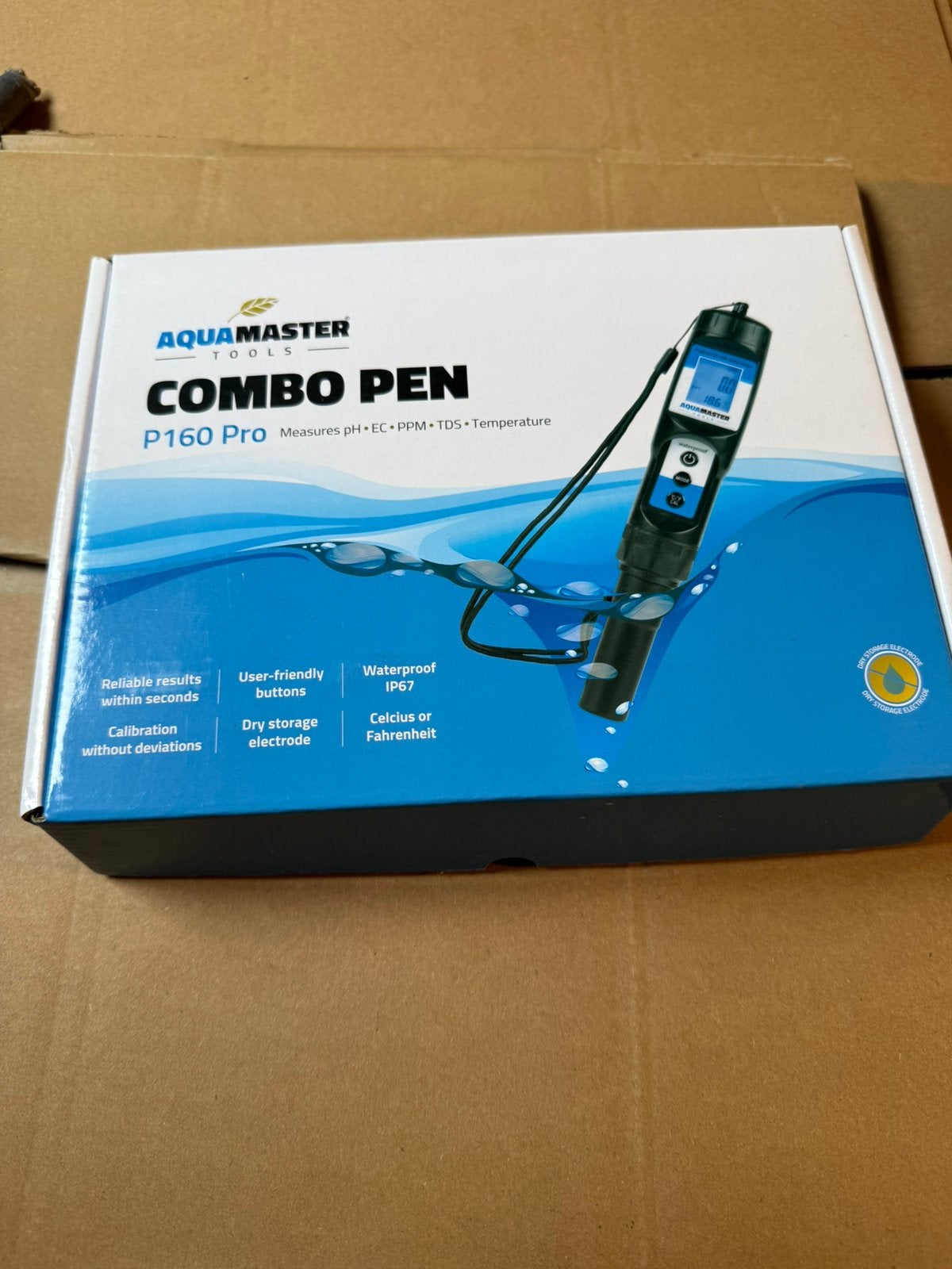 AquaMaster P160 Pro Combo Pen – pH / EC / TDS / PPM / Temp., Ophalen of Verzenden, Nieuw, Kweeklamp