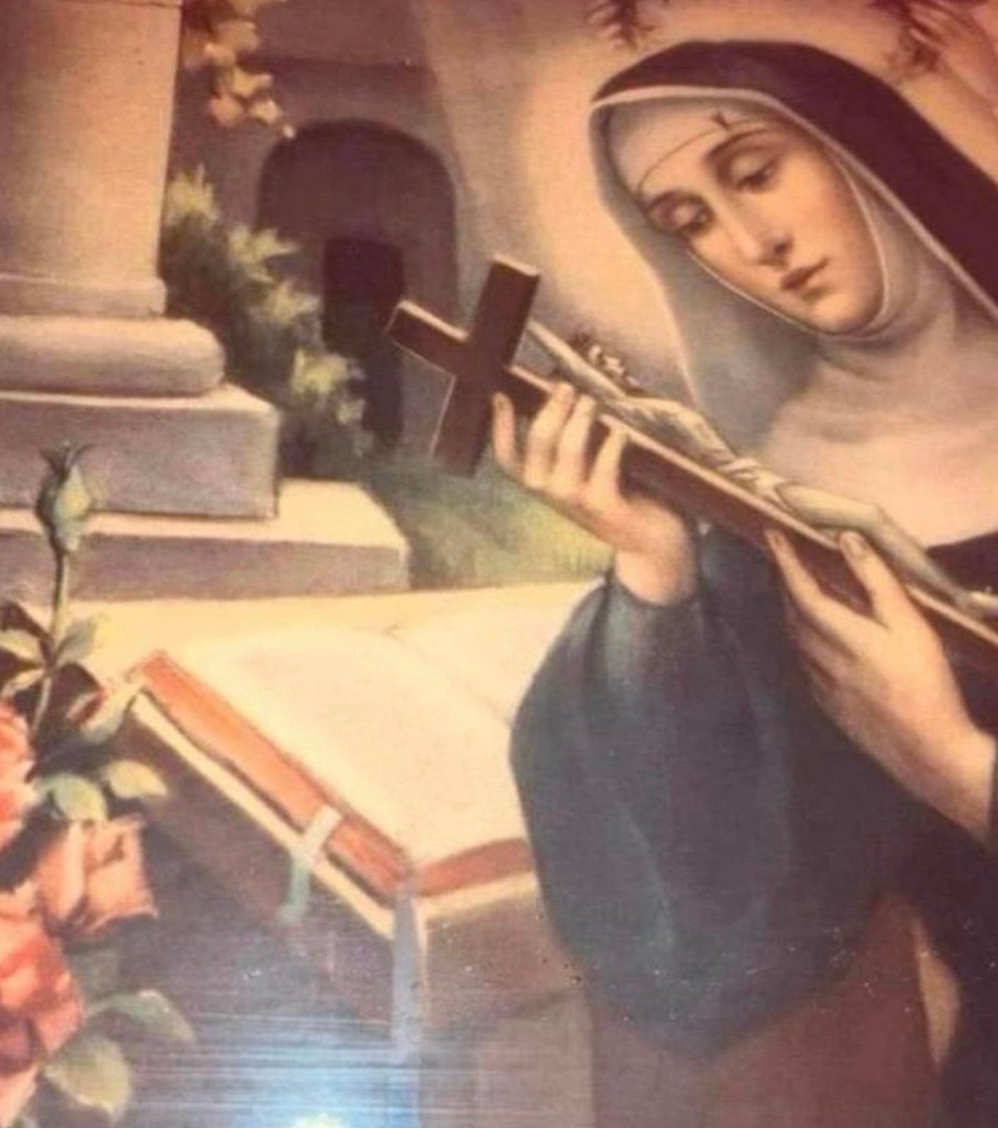 THERESIA VAN LISIEUX ,MOOIE OUDE INGELIJSTE PRENT !!, Antiek en Kunst, Ophalen of Verzenden