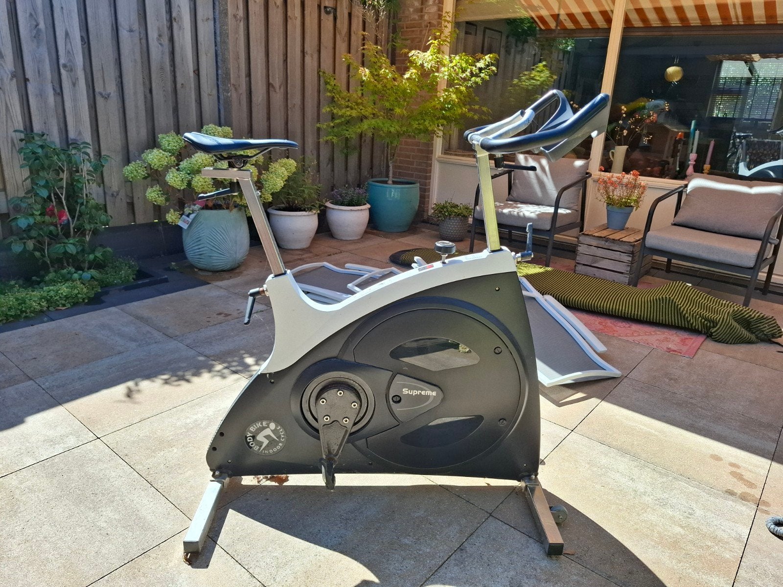 Body Bike / fiets trainer / spinning fiets incl. fietshoes, Sport en Fitness, Ophalen, Gebruikt, Spinningfiets