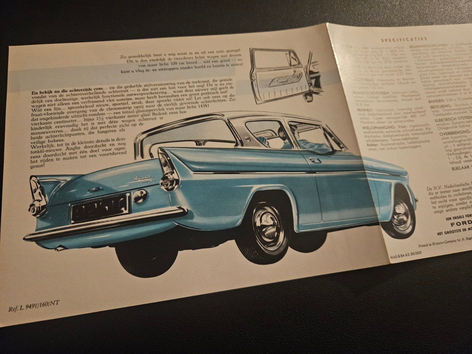 Brochure Ford Anglia 1960, Ophalen of Verzenden, Zo goed als nieuw, Ford
