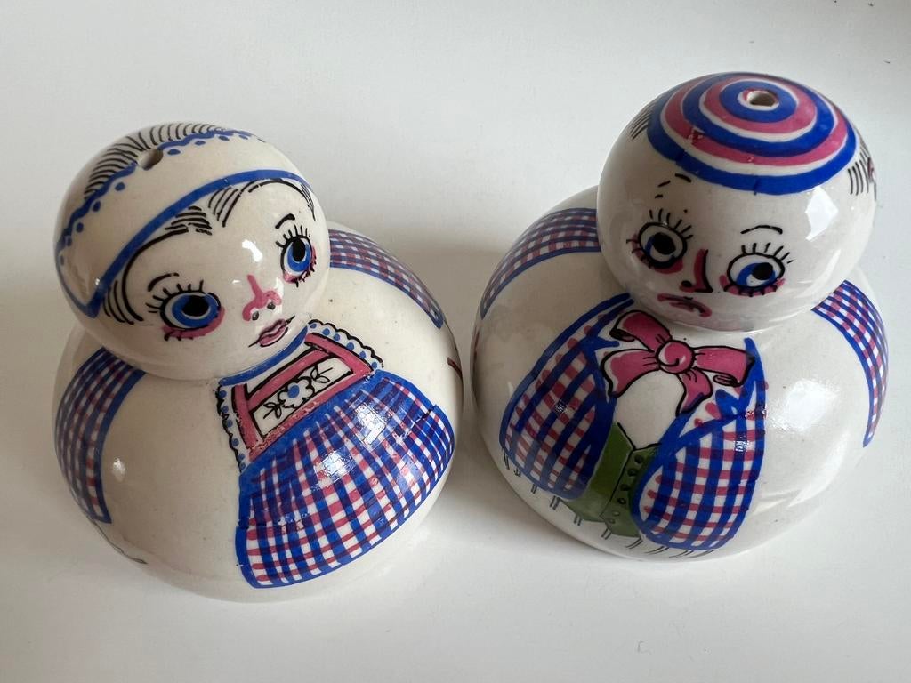 Vintage Deens Aksini peper-zoutstel Vrouwtje en Mannetje 50s, Antiek en Kunst, Ophalen of Verzenden