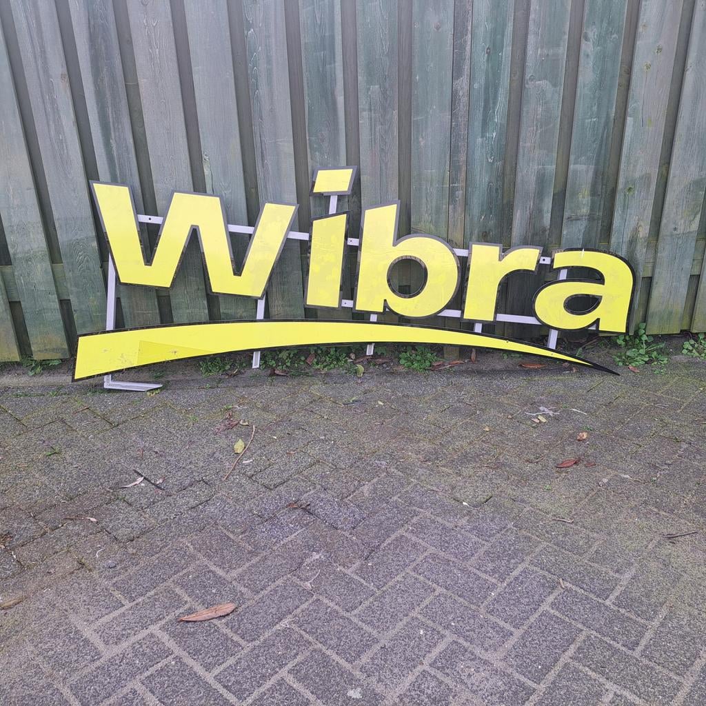 Wibra reclamebord Nostalgisch Bord, Ophalen, Gebruikt, Reclamebord
