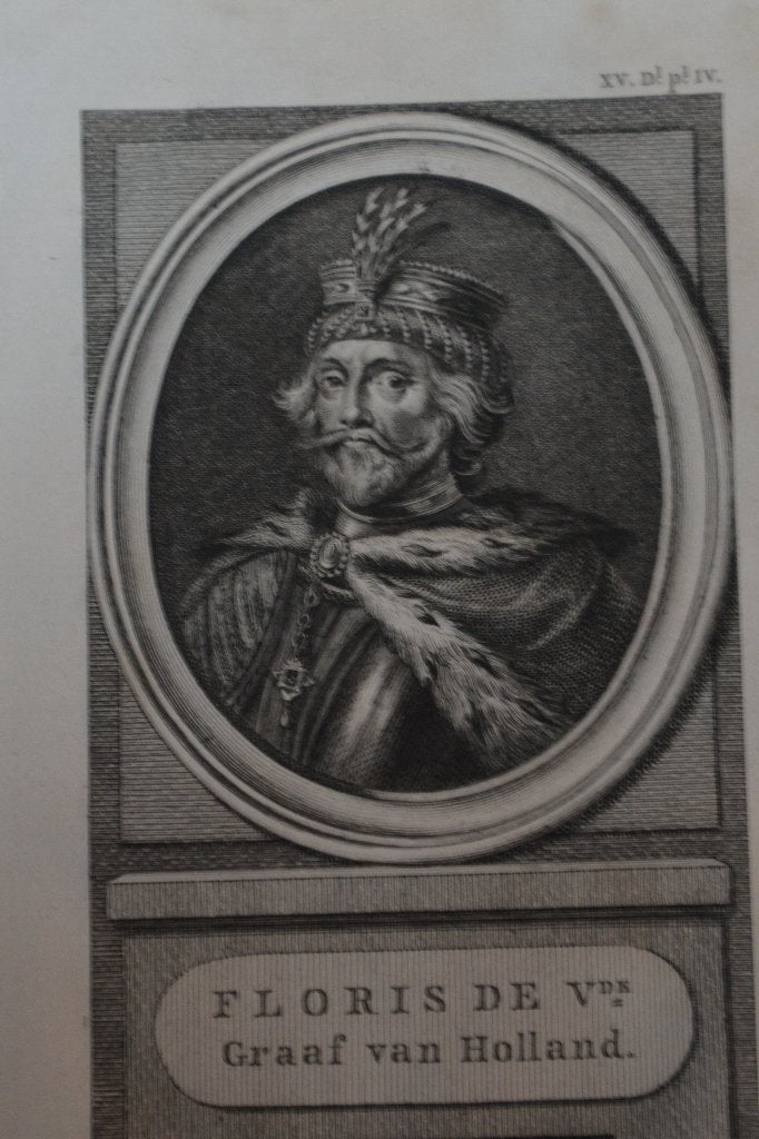 MUIDEN GRAAF FLORIS V Mooi portret kopergravure Ca.1790 GM3, Portret, Ophalen of Verzenden, 15 cm, 9 cm