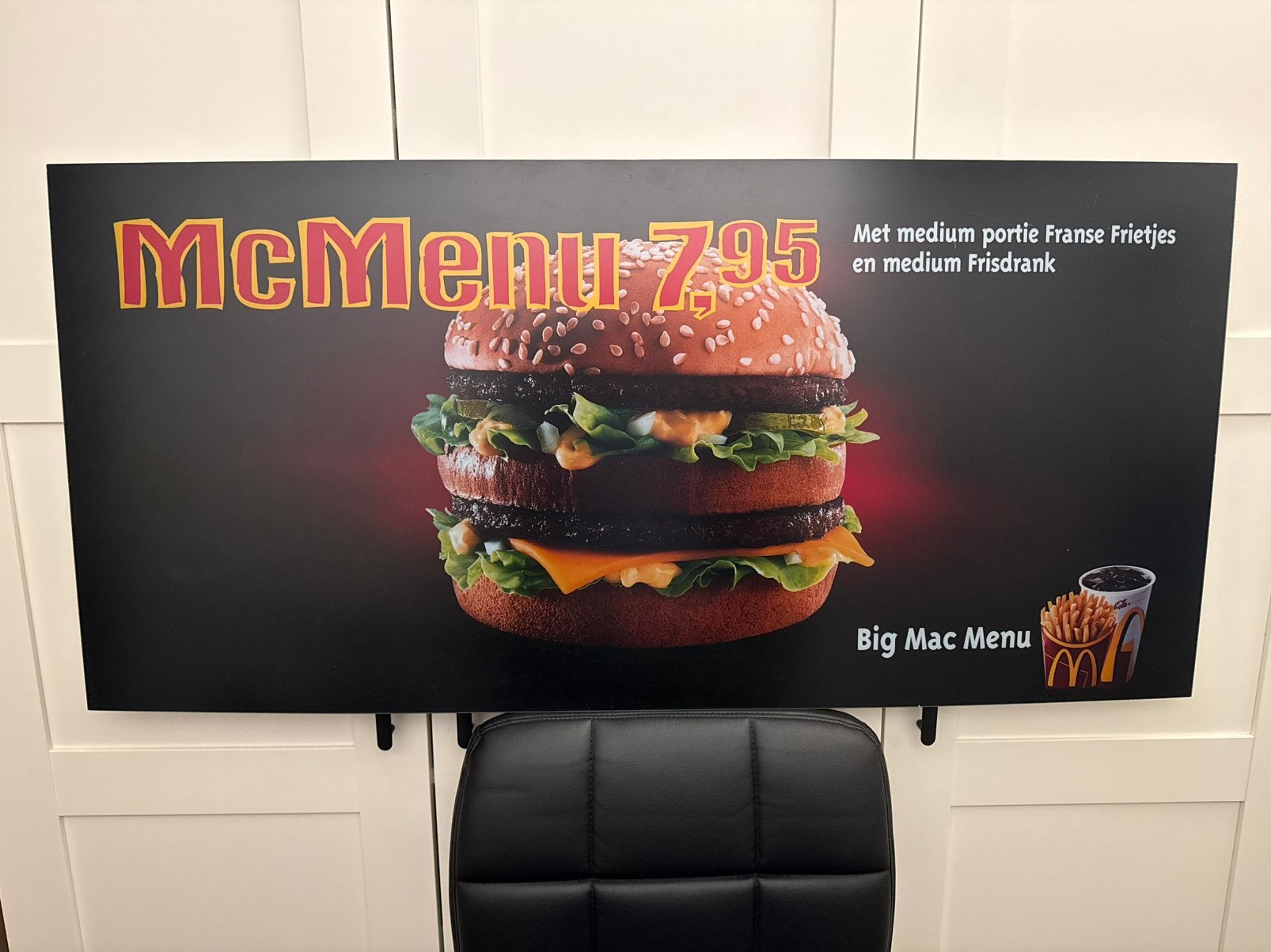 Mcdonalds Big Mac translite lichtbak reclame bord origineel, Verzamelen, Ophalen of Verzenden, Zo goed als nieuw, Reclamebord