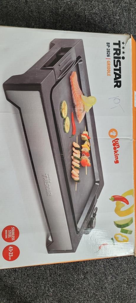 Tristar Bakplaat BBQ Grillplaat - Z.G.A.N., Ophalen of Verzenden, Zo goed als nieuw, Tafelgrill