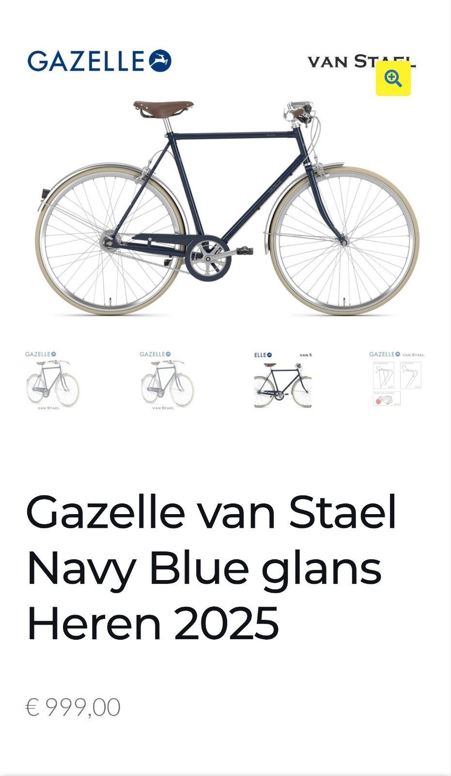 Gazelle van Stael Herenfiets - Zo goed als nieuw, Ophalen, Velgrem, Versnellingen, Zo goed als nieuw