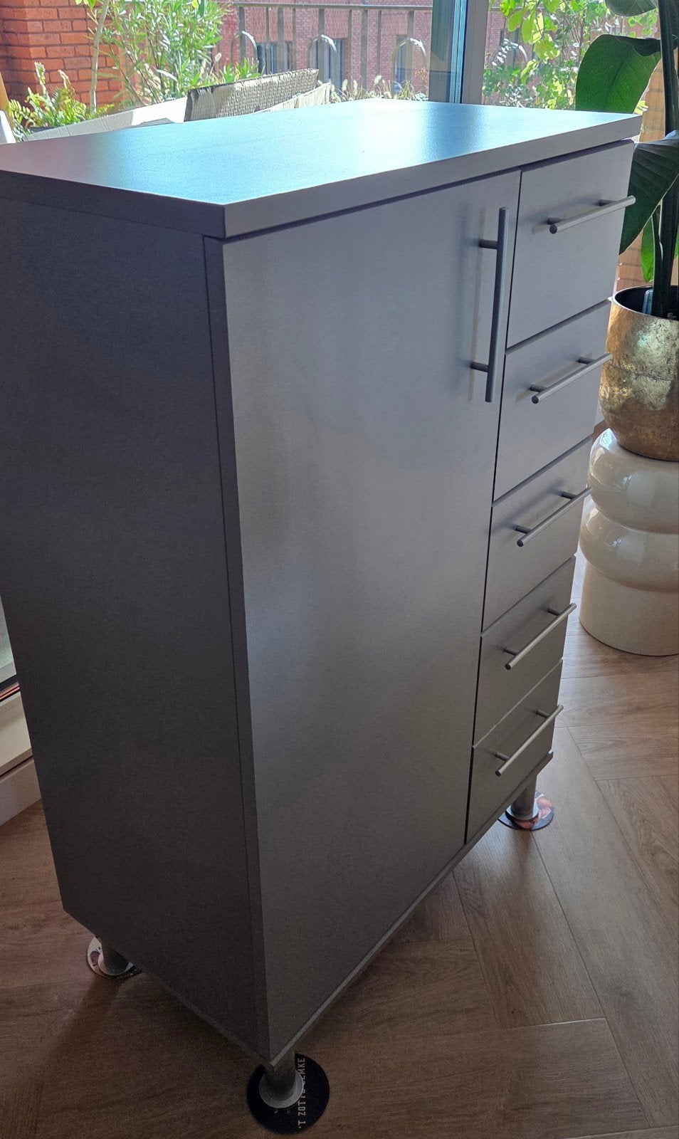 Handig opbergkastje grijs met 5 diepe lades, Ophalen, Gebruikt, 25 tot 50 cm, Minder dan 100 cm