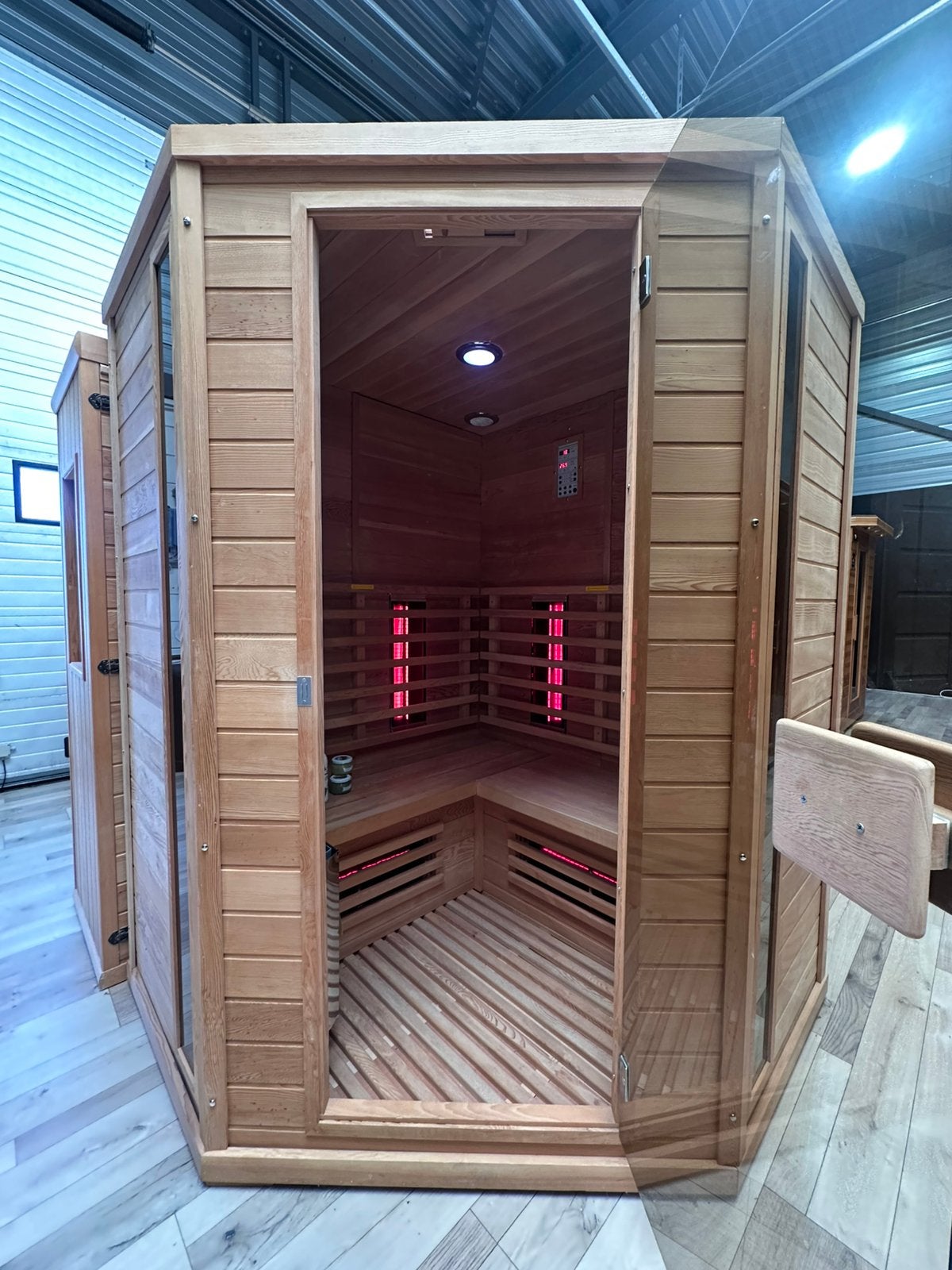 Showmodel Combi Sauna | Infrarood + 3,5kW Harvia 230V| OP=OP, Info@inner-stillness.nl, Fins of Traditioneel, 7665VB, Complete sauna