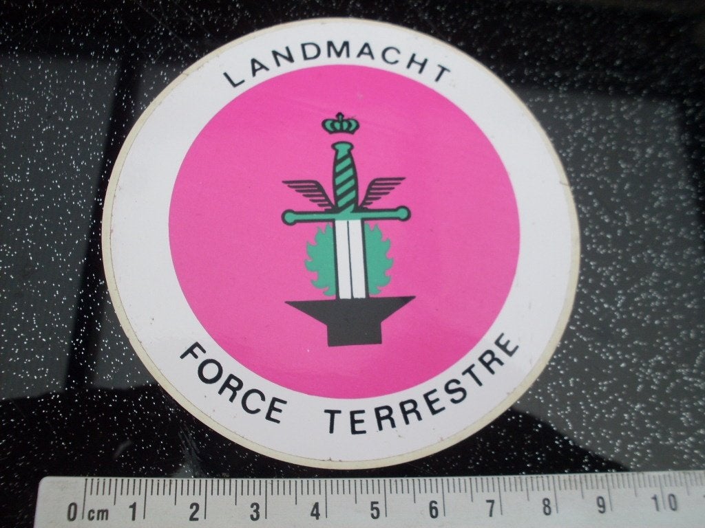 sticker landmacht force terrestre logo embleem zwaard belgie, Verzenden, Zo goed als nieuw, Bedrijf of Vereniging